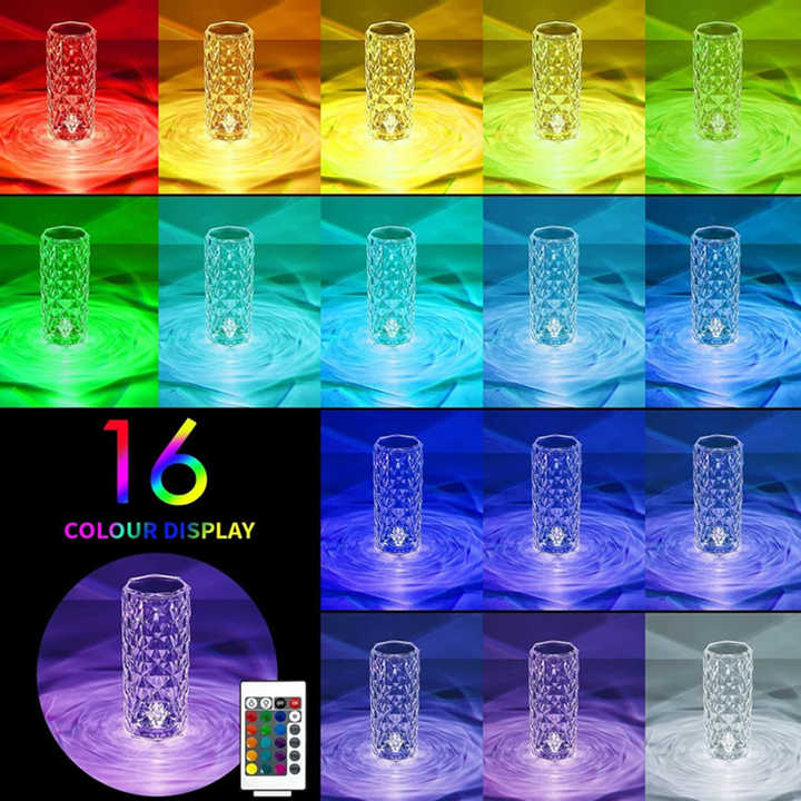 Lampe de Table Led en cristal,