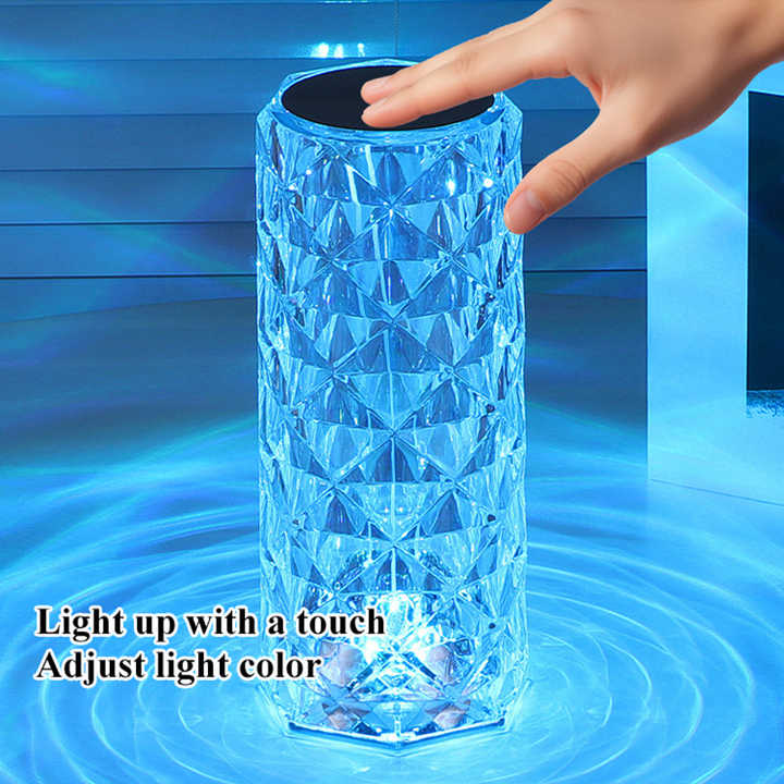 Lampe de Table Led en cristal,