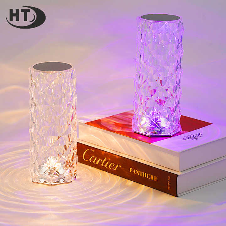 Lampe de Table Led en cristal,